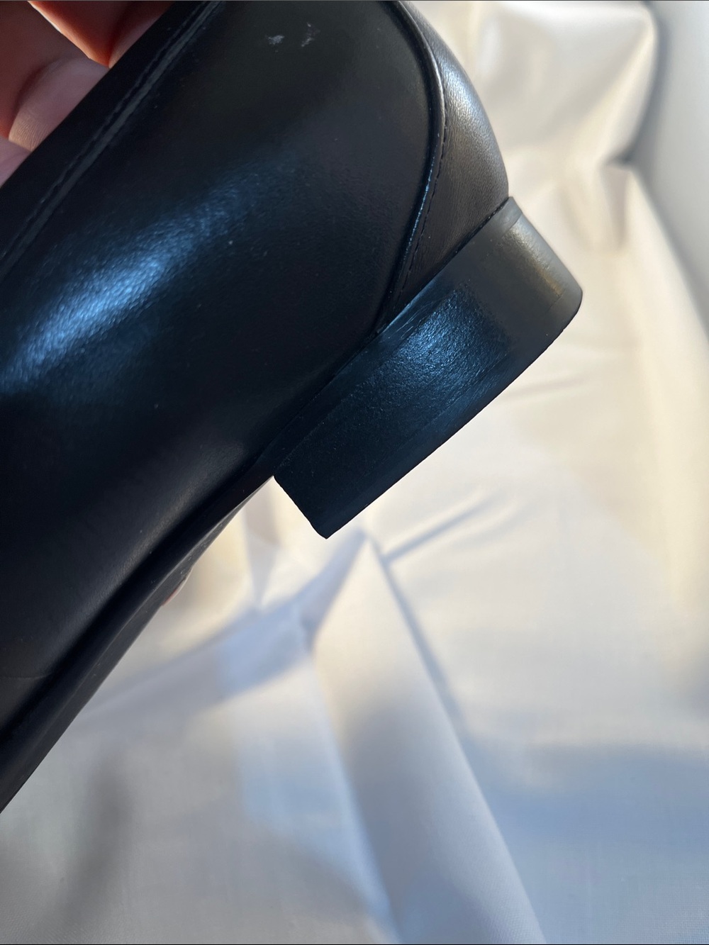 Clarks Black Leather Square-Buckle Flats - Picture 9 of 11